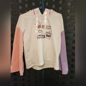 Pink, Purple, and White Milk or Juice Hoodie M